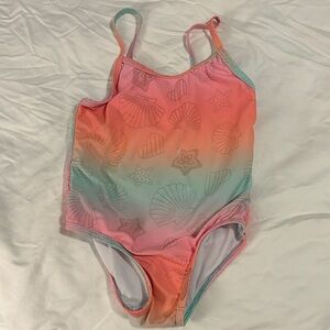 btween Coral and Aqua Shell Print One Piece